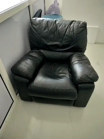 Comfortable Black Leather Armchair