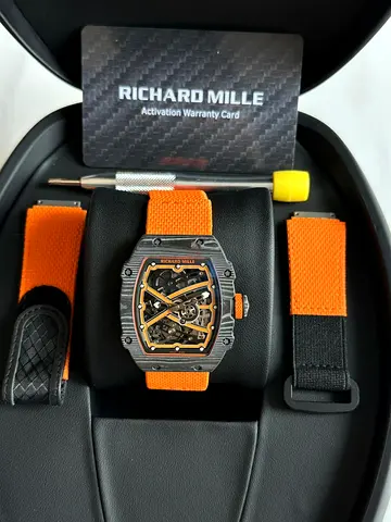 Richard Mille style skeleton automatic watch with orange strap (pre-owned)