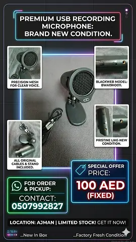 Like New / Pristine Condition: Blackweb USB Recording Microphone! 🎙️