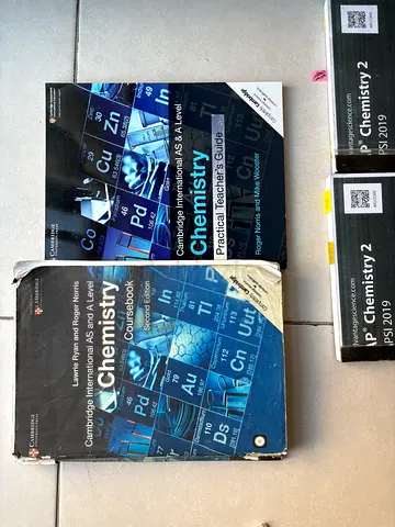Cambridge International AS  A Level Chemistry Coursebook + Practical Teachers Guide (used set)
