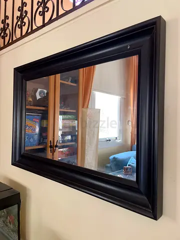 Large Black Framed Wall Mirror - Classic Design
