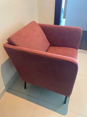 2 x Comfortable Modern Upholstered Accent Armchair - Dusty Rose (negotiable)