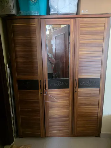 Mahogany-finish Tall Wardrobe / Armoire - Good Condition