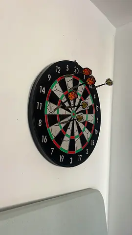 Magnetic Dart Board Game with 6 Magnetic Darts - Used