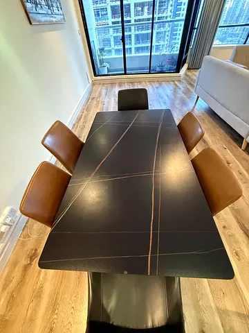 Modern Dining Table with Six Chairs