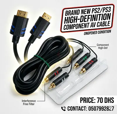 Logic3 Premium component HD Cable for PS3  PS2 – Brand New