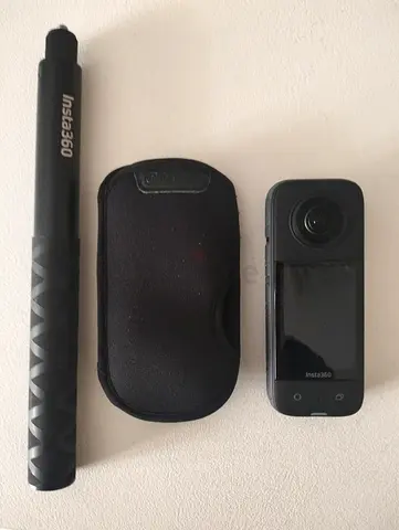 Insta360 ONE X3 with selfie stick and soft case - good condition