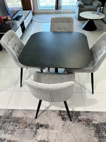 Urgent sale | excellent condition | Ceramic top Dining table with 4 chairs