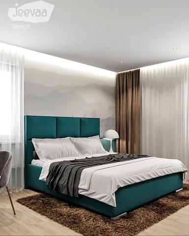 Luxury Upholstered Platform Bed with Tufted Headboard