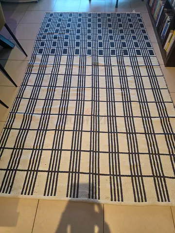 Crate  Barrel Blue Striped Carpet