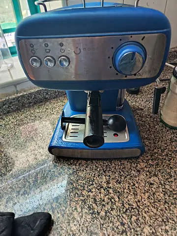 Used blue espresso coffee machine - semi-automatic