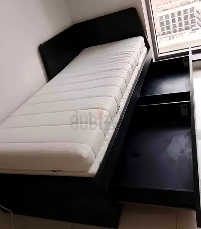 Ikea DayBed Bed with Under-Storage Drawers – Black, Good Condition