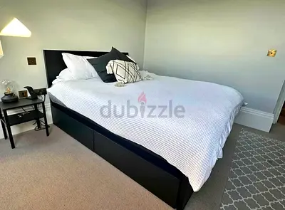 Ikea malm double bed with matters 2 storage