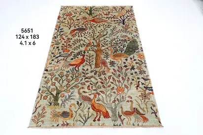 Handmade new Tree of Life Rug 124x183cm Afghan wool carpet