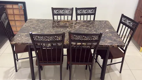Dining table with 6 chairs for sale