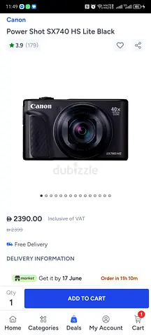 Canon PowerShot SX740 HS - Compact 40x Zoom Camera (Black)