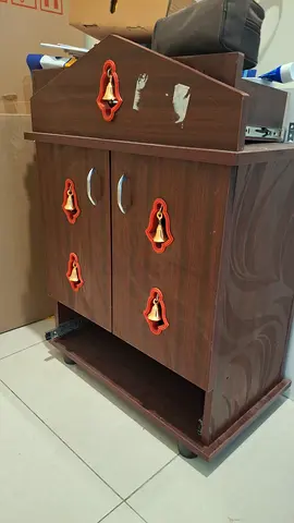 Wooden Prayer/Storage Cabinet with Decorative Bells