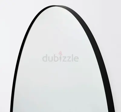 Large Arched Wall Mirror with Slim Black Frame - Modern Design 110cm