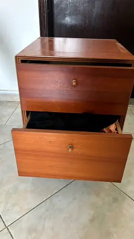 2 nos. Compact Wooden Two-Drawer Nightstands / Bedside Tables