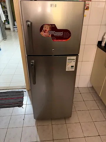 Stainless Steel Double-Door Refrigerator - Good Condition