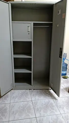 Metal Wardrobe/Storage Cabinet with Shelves and Hanging Rail - Used