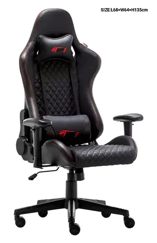 Ergonomic Racing-Style Gaming Office Chair – Black PU Leather