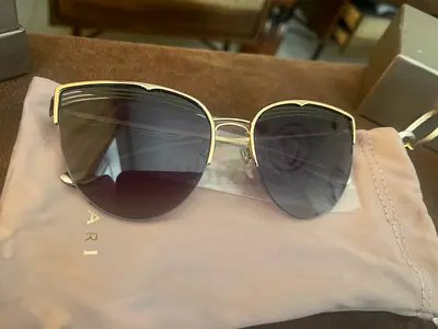 Cat-eye BULGARIA sunglasses with gold metal frame (womens) - new never used 100% authentic.