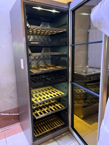 LIEBHERR LATEST MODEL 150 bottle wine cooler dual temperature wooden shelves freestanding