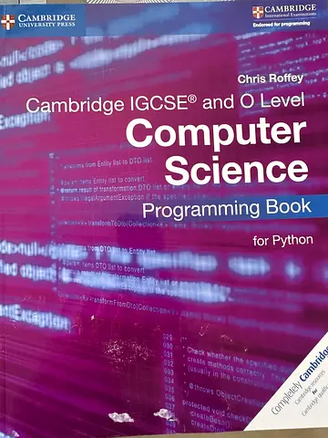 Cambridge IGCSE and O Level Computer Science: Programming Book for Python (by Chris Roffey) - used