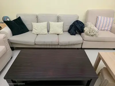 Dark Wood Coffee Table with Lower Shelf - Good Condition
