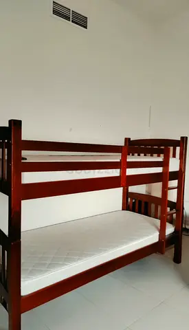 Wood Bunk Bed with Mattress - Good Condition