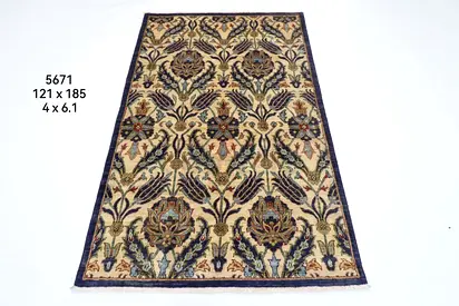 Floral Pattern Oriental Area Rug 121 x 185 cm Afghan wool carpet living room rug
