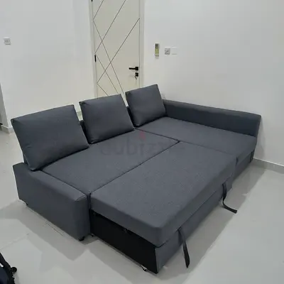 IKEA L Shape Sofa cum bed with big storage and you can fix the storage left or right anyside
