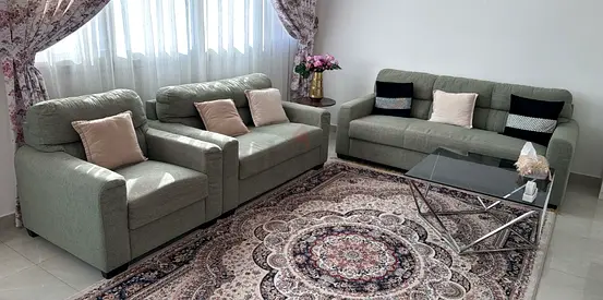 Comfortable Fabric Sofa Set with Armchair and Two-Seater