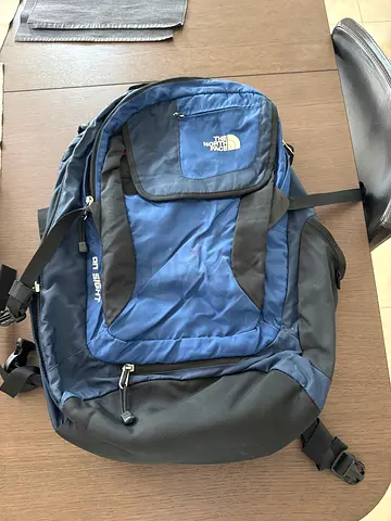 Blue North Face-style Hiking Backpack - Spacious, Good Condition