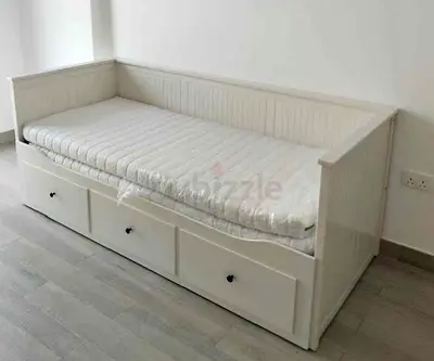 IKEA Hamnes Day bed with 3 storage drawers underneath and with 2 IKEA mattresses is available in exc