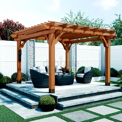 Wooden pergola installation