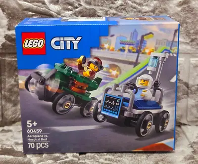 LEGO® City Airplane vs. Hospital Bed Race Car Pack 60459 (70 pcs)
