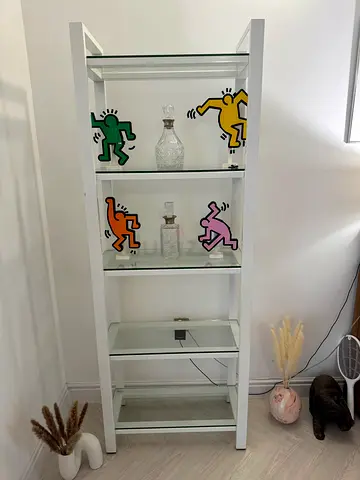 Crate and barrel Pilsen Salt glass shelves