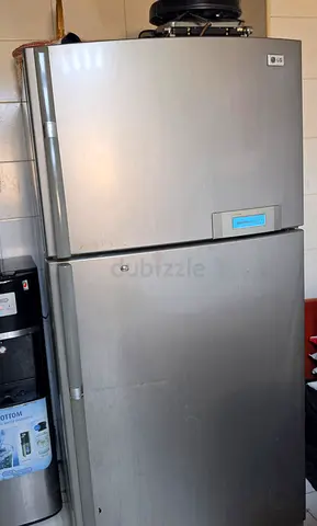 LG Silver Double-Door Refrigerator - Good Condition