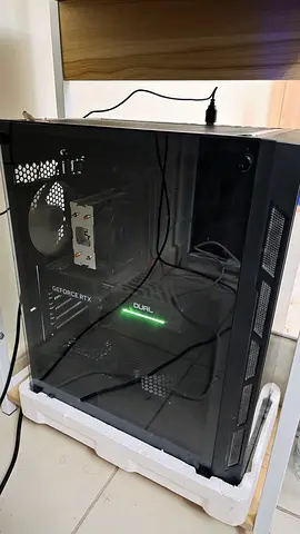 Used Gaming Desktop Tower with RGB GPU and Tempered Glass Side Panel