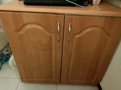 Two door wooden storage cabinet