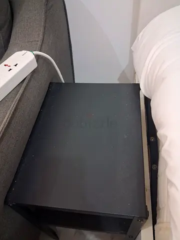 Small black bedside nightstand - simple modern design