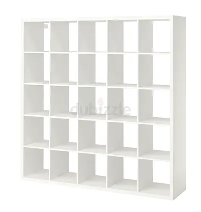 Large White 25-Cube Storage Shelf Unit - IKEA Kallax Style