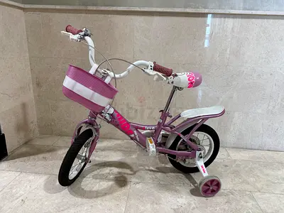 Bicycle with Training Wheels and Front Basket