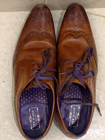 TED BAKER OLLIVUR WINGTIP BAROQUE BROWN LEATHER SHOES SIZE 43