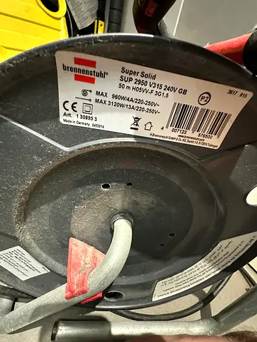Retractable Extension Reel Cable – 50m, Used