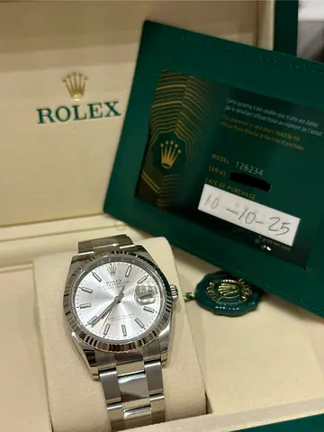 Rolex Datejust 36 Stainless Steel  White Gold, Model 126234 - Silver Dial