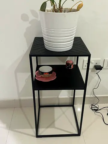 Black Metal Side Table - Modern Minimalist