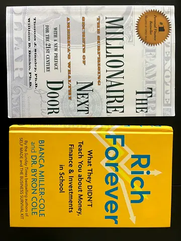 Set of 2 personal finance books: The Millionaire Next Door + Rich Forever